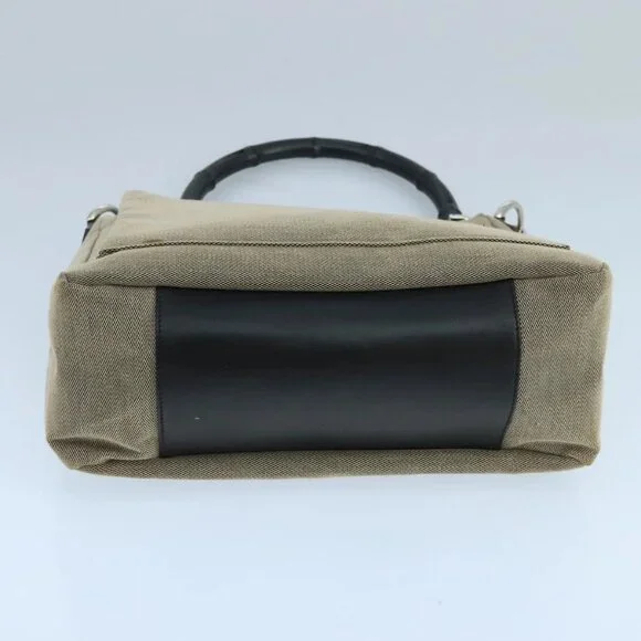 GUCCI Bamboo Hand Bag Outlet Canvas Beige 35692 Auth ep6849 - Picture 7 of 16